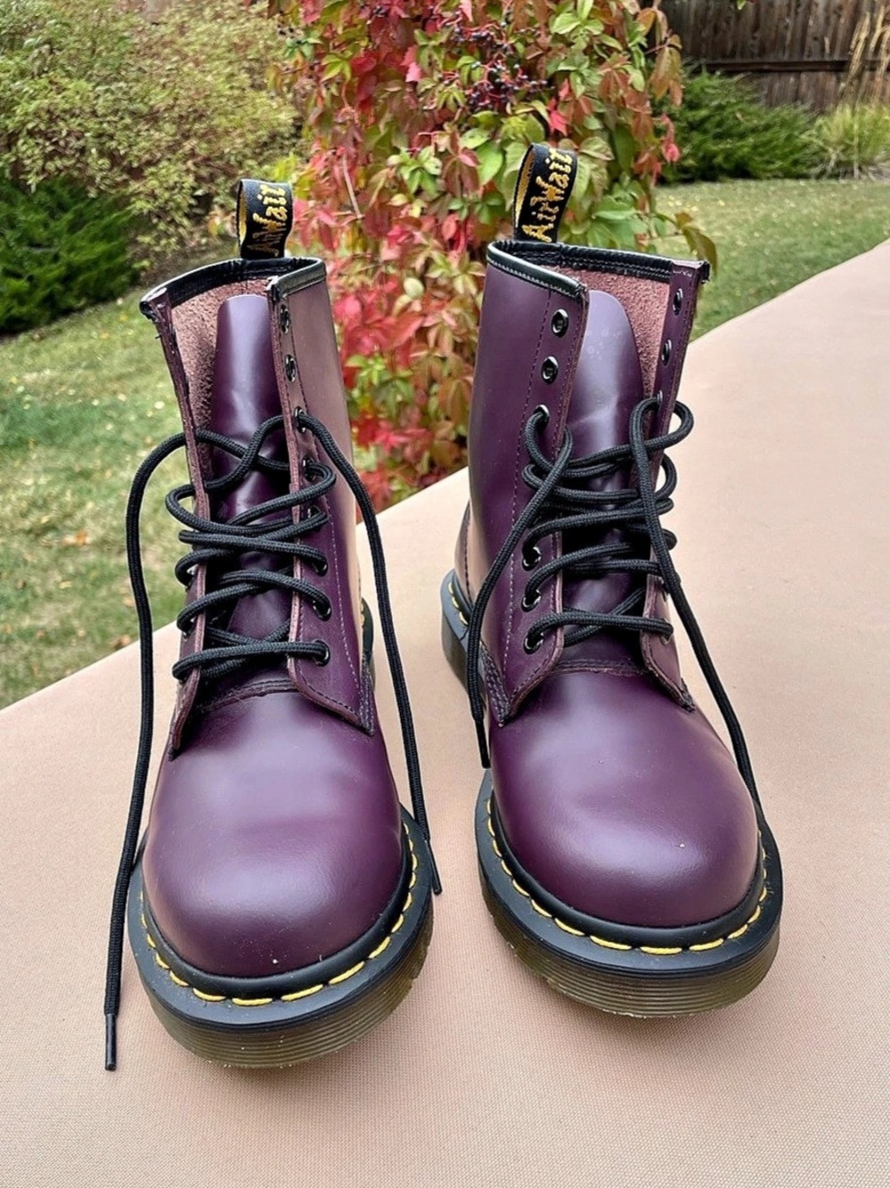Dr. Martens 1460 Leather Combat Boots Purple US 8 - Picture 3 of 12